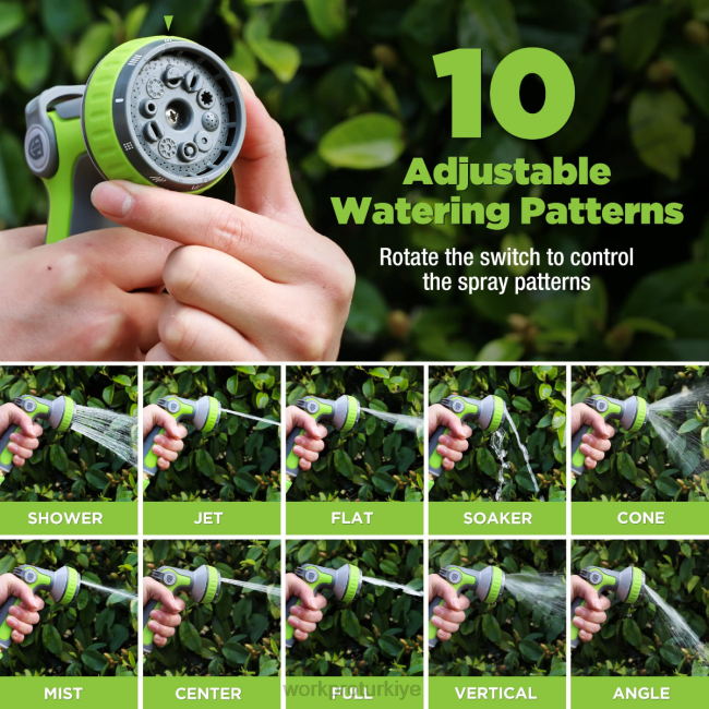 alet WORKPRO 10 püskürtme desenli bahçe hortumu püskürtme başlığı yardımsever LJR6278