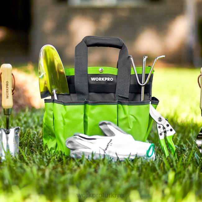 alet WORKPRO 7 adet paslanmaz çelik ağır hizmet tipi bahçe aletleri seti modern LJR6274