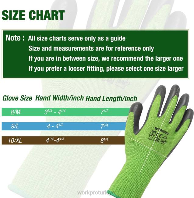 alet WORKPRO Ayıklama, kazma, tırmıklama ve budama için eko lateks avuç içi kaplamalı ve dokunmatik ekranlı 2 çift bahçe çalışma eldiveni yeni LJR6273