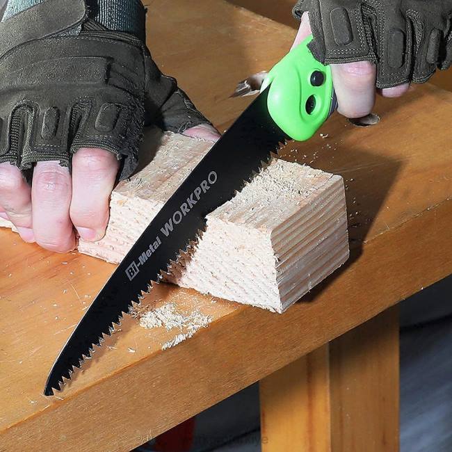 alet WORKPRO katlanır testere kompakt el budama testeresi, 7 inç bıçaklı basma düğmesi kilidi yardımsever LJR6270