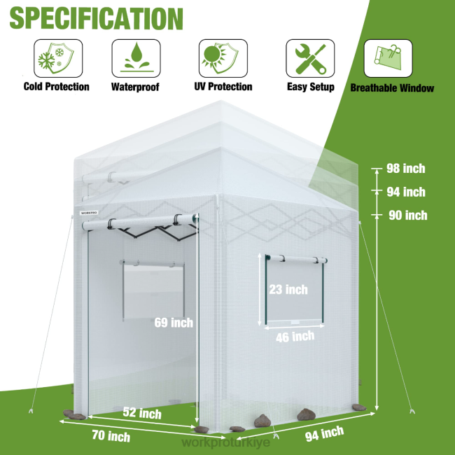 alet WORKPRO taşınabilir sera kullanışlı LJR6289