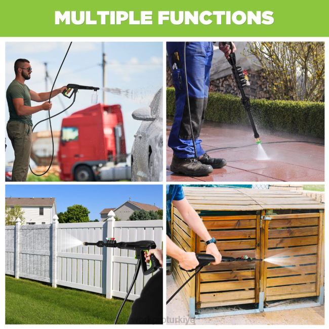 alet WORKPRO 1900 maksimum psi 1,8 gpm 12 amp kompakt elektrikli yüksek basınçlı yıkama makinesi yardımsever LJR6299