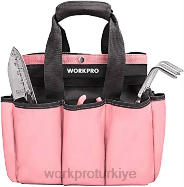 depolamak WORKPRO bahçe alet çantası, 8 cepli bahçe çantası saklama çantası, iç ve dış mekan bahçe işleri için ev düzenleyici pembe/yeşil LJR6256