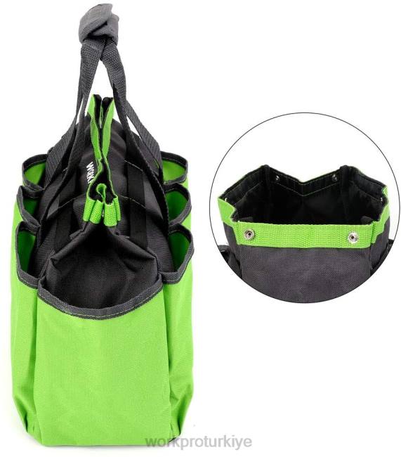 depolamak WORKPRO bahçe alet çantası, 8 cepli bahçe çantası saklama çantası, iç ve dış mekan bahçe işleri için ev düzenleyici pembe/yeşil LJR6256