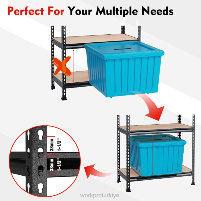 depolamak WORKPRO 5 katmanlı ayarlanabilir metal raf depolama ağır hizmet tipi raf ünitesi, 4000 lbs yük kapasitesi modern LJR612