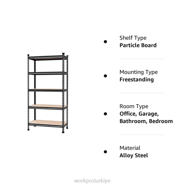 depolamak WORKPRO 5 katmanlı ayarlanabilir metal raf depolama ağır hizmet tipi raf ünitesi, 4000 lbs yük kapasitesi modern LJR612