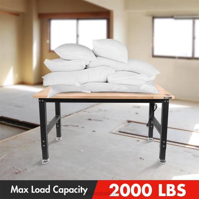depolamak WORKPRO ayarlanabilir çalışma tezgahı 2000 lbs yük kapasitesi elektrik prizli parke çalışma masası yardımsever LJR61