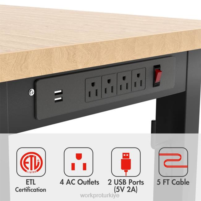 depolamak WORKPRO ayarlanabilir çalışma tezgahı 2000 lbs yük kapasitesi elektrik prizli parke çalışma masası yardımsever LJR61