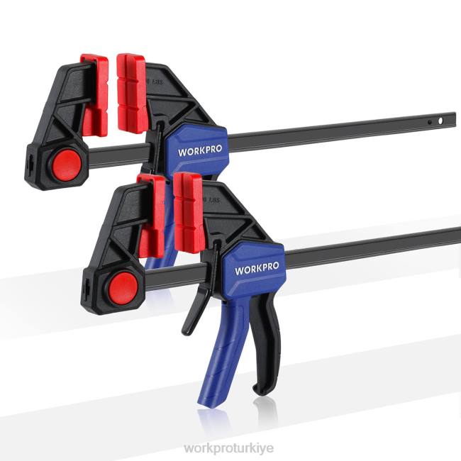 alet WORKPRO Ağaç işleme için 2 adet çubuk kelepçesi, orta görev 300 lbs tek elle kelepçe/yayıcı modern LJR6118