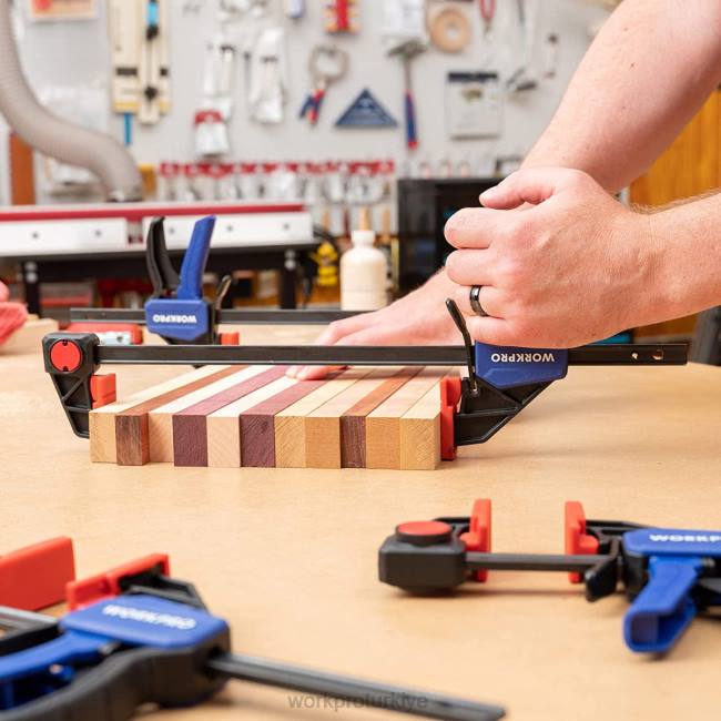 alet WORKPRO Ağaç işleme için 2 adet çubuk kelepçesi, orta görev 300 lbs tek elle kelepçe/yayıcı modern LJR6118