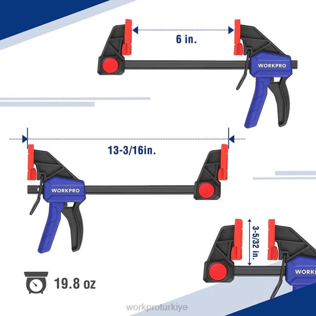 alet WORKPRO Ağaç işleme için 2 adet çubuk kelepçesi, orta görev 300 lbs tek elle kelepçe/yayıcı yardımsever LJR6123