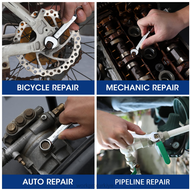 alet WORKPRO 12 parça kısa kombine anahtar seti yardımsever LJR697