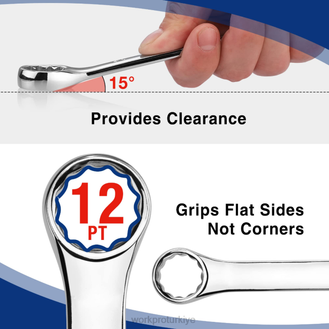 alet WORKPRO 32 parça sae ve metrik kombinasyonlu 12 punto normal ve kısa anahtar seti modern LJR692