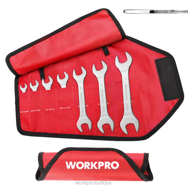 alet WORKPRO 7 parçalı metrik süper ince anahtar seti, katlanabilir düzenleyici kese ile yardımsever LJR696
