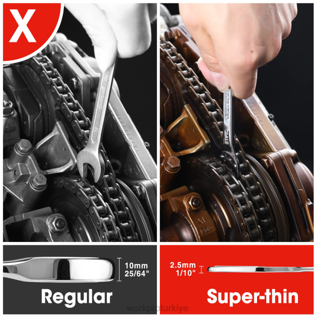 alet WORKPRO 7 parçalı metrik süper ince anahtar seti, katlanabilir düzenleyici kese ile yardımsever LJR696