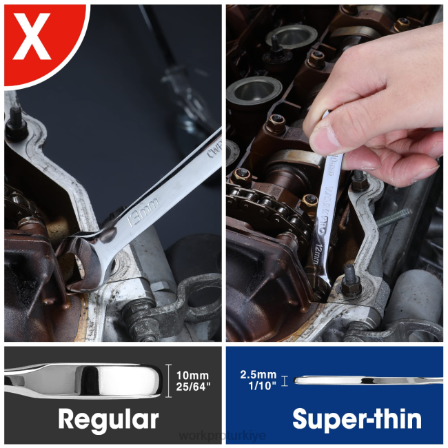 alet WORKPRO 7 parçalı metrik süper ince anahtar seti, katlanabilir düzenleyici kese ile yardımsever LJR696