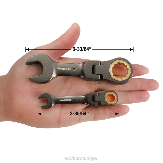 alet WORKPRO 8 parça esnek kafalı kısa cırcırlı kombine anahtar seti yeni LJR682