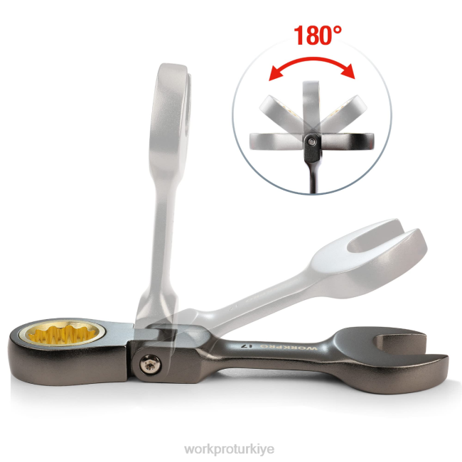 alet WORKPRO 8 parça esnek kafalı kısa cırcırlı kombine anahtar seti yeni LJR682