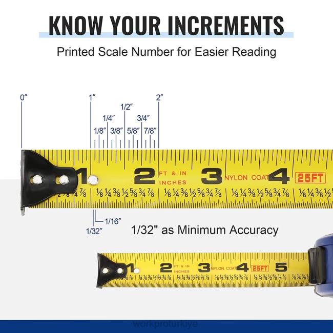 alet WORKPRO şerit metre 25 ft yardımsever LJR6112