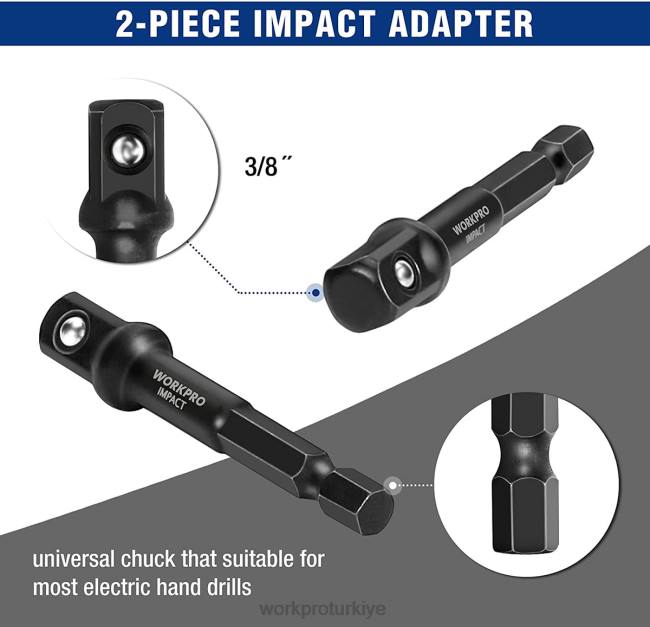 alet WORKPRO 15 parça darbeli cıvata ve somun sökme seti kullanışlı LJR6128