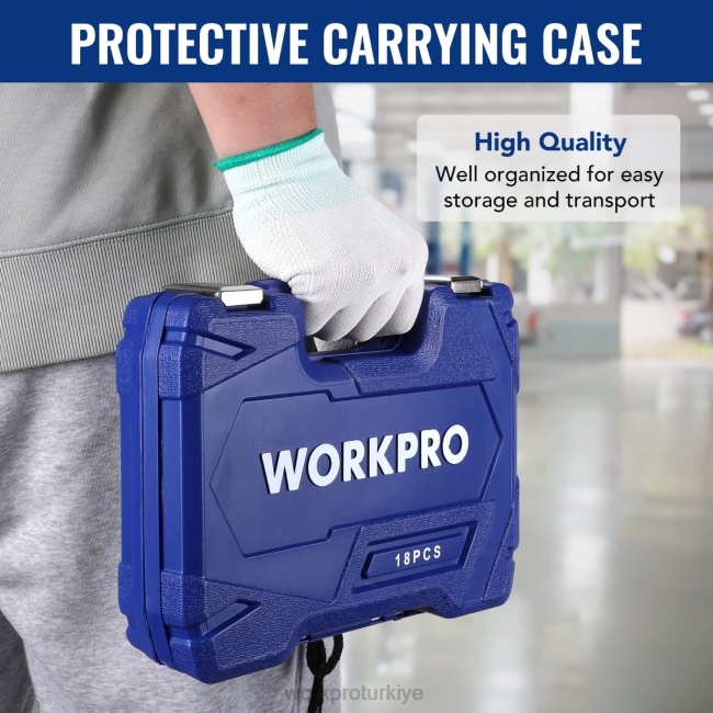 alet WORKPRO 18 parçalı tahrik aleti aksesuar seti modern LJR6137