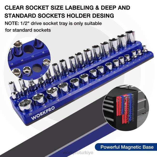 alet WORKPRO 4'lü manyetik priz düzenleyici seti modern LJR6134