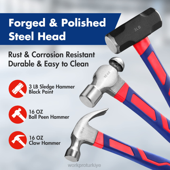 alet WORKPRO 5 adet çekiç seti modern LJR6136