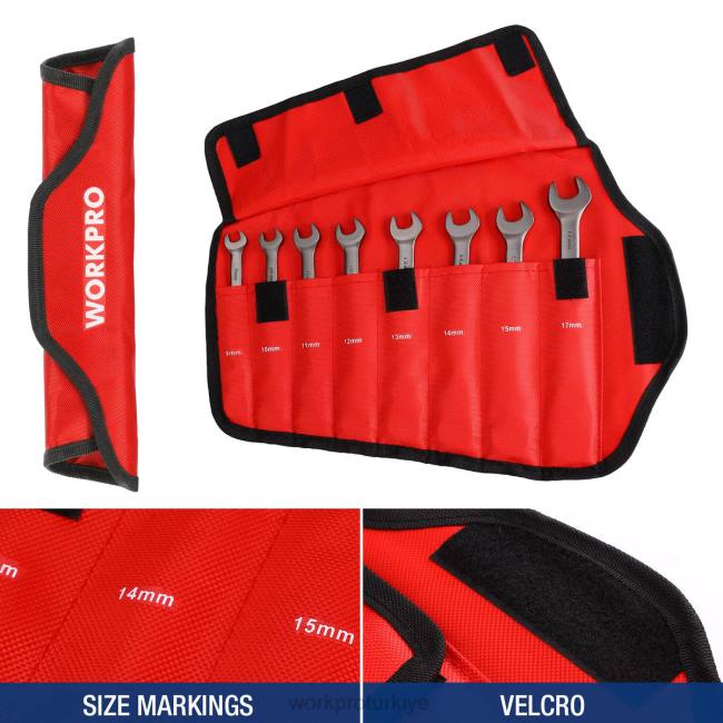 alet WORKPRO 8 adet esnek kafalı cırcırlı kombine anahtar seti, organizatör çantalı kullanışlı LJR686