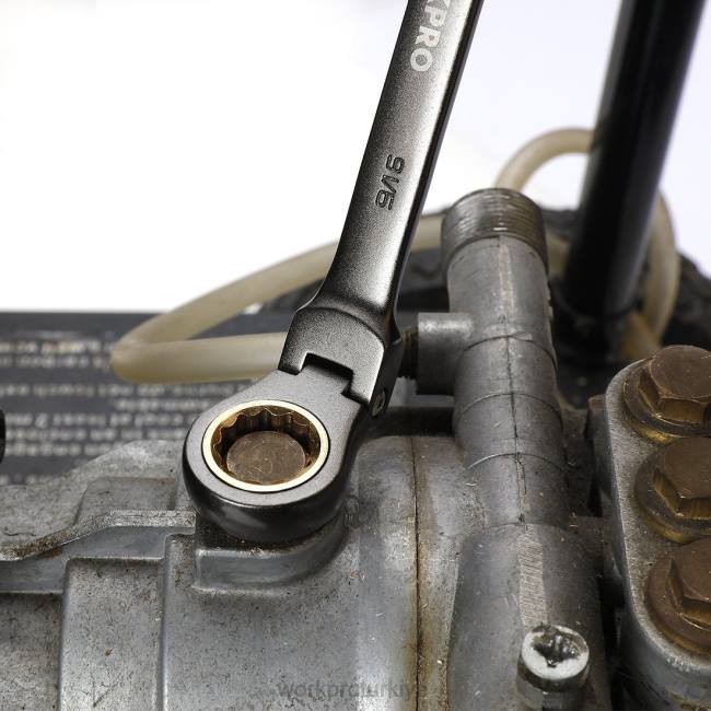 alet WORKPRO 8 adet esnek kafalı cırcırlı kombine anahtar seti, organizatör çantalı kullanışlı LJR686