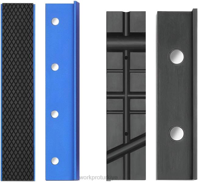 alet WORKPRO 2 çift mengene çene yastığı, manyetik mengene çene koruyucuları, çok oluklu çene pedleri ve alüminyum ped seti modern LJR6117