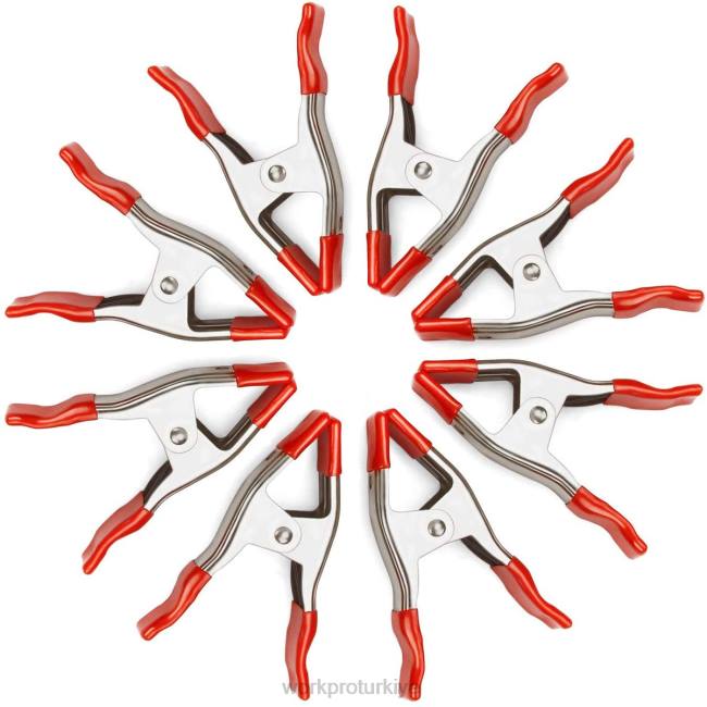 alet WORKPRO 8 adet metal yaylı kelepçeler nikel kaplama çelik ağır hizmet tipi kelepçe seti 6-5/16 inç ağaç İşleme sürükleyici kamp fotoğraf stüdyoları için yeni LJR6122