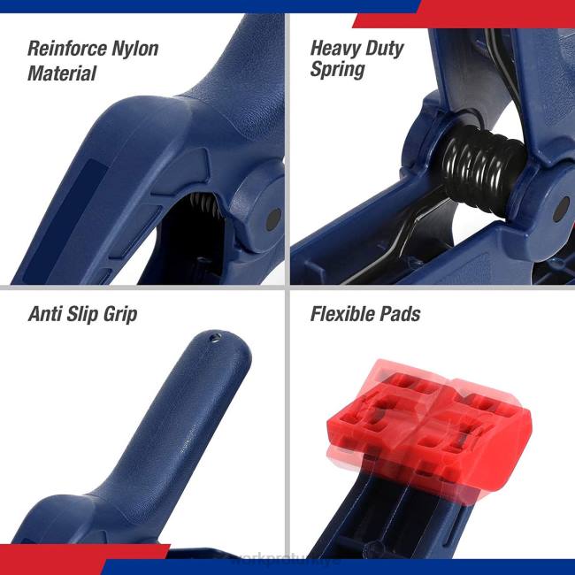 alet WORKPRO Ağaç işleme fotoğraf stüdyoları ve kendin yap işleri için 16 adet naylon yay kelepçesi seti mavi LJR6119