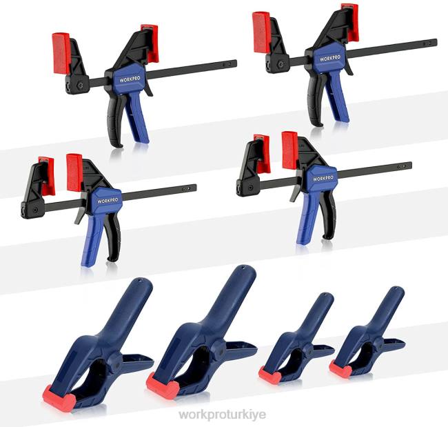 alet WORKPRO Ağaç işleme için 8 parçalı kelepçe seti modern LJR6114