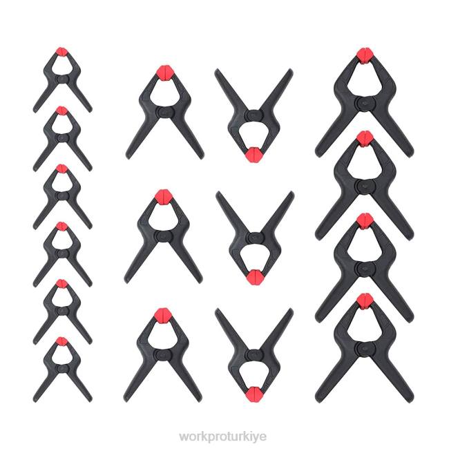alet WORKPRO Ağaç işleri, fotoğraf stüdyoları ve kendin yap işleri için 16 adet naylon yaylı kelepçe seti modern LJR6125