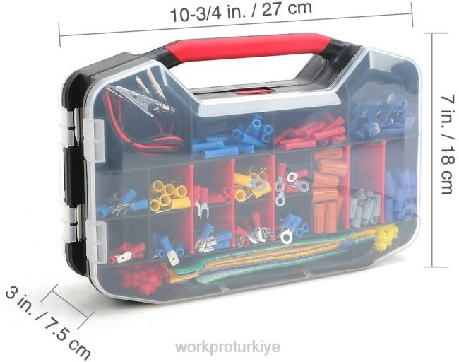 alet WORKPRO 582 adet sıkma terminalleri tel konnektörler ısıyla daralan boru elektrik tamir kiti tel kesici striptizci ile kullanışlı LJR6152