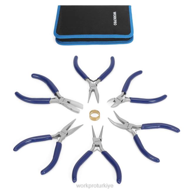 alet WORKPRO Kolay taşıma çantası ile takı yapımı araçları için 7 adet takı pense seti kullanışlı LJR677