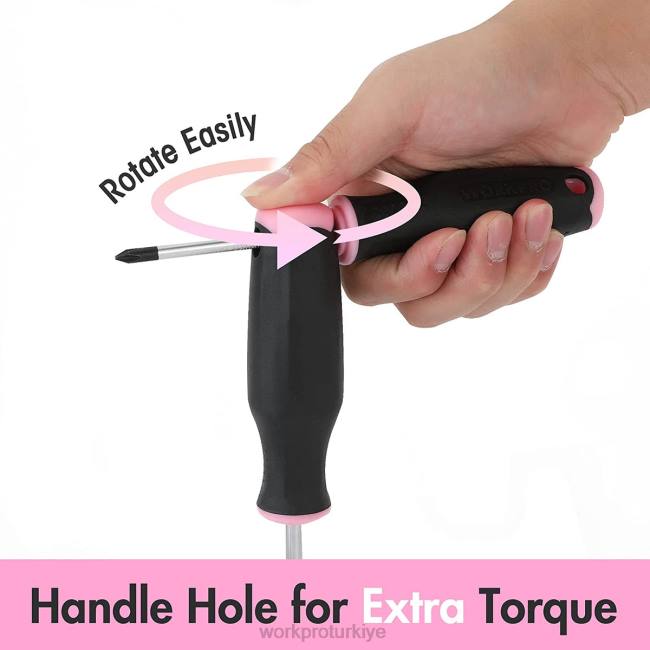 alet WORKPRO 6 adet manyetik tornavida seti pembe LJR6244