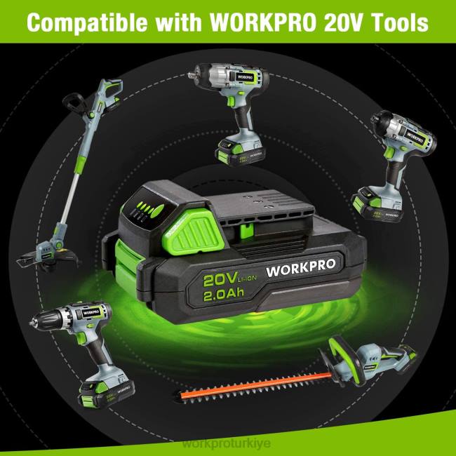 alet WORKPRO 20v 2,0ah lityum iyon pil takımı modern LJR6218