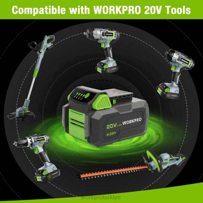 alet WORKPRO 20v 4,0ah lityum iyon pil takımı modern LJR6217