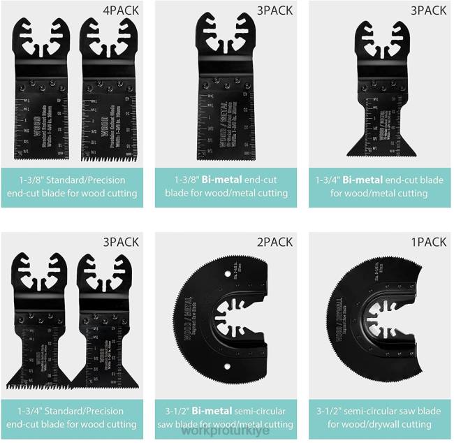alet WORKPRO 23 parça metal/ahşap salınımlı testere bıçağı seti yardımsever LJR6194