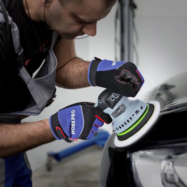 alet WORKPRO 2 adet 12v şarj edilebilir pil ile 6 inç çift etkili akülü araç tampon parlatıcı modern LJR6238