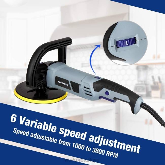 alet WORKPRO çıkarılabilir saplı tampon parlatıcı, aksesuarlarla birlikte yardımsever LJR6231
