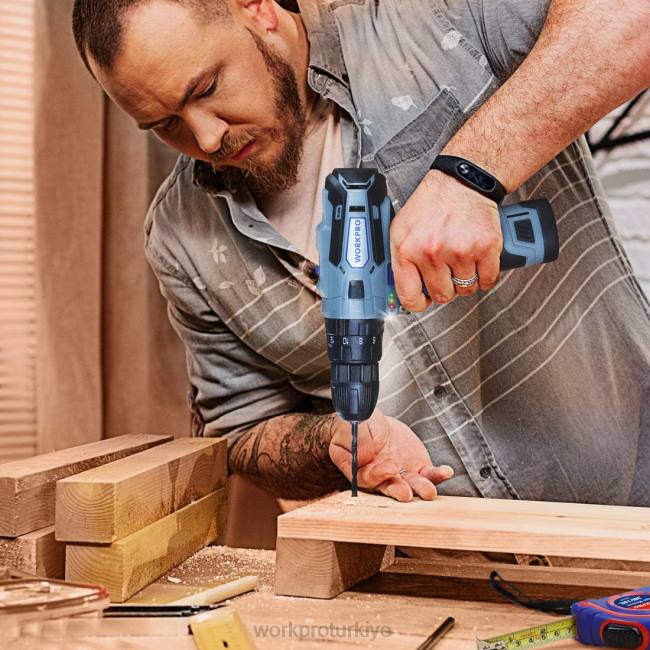 alet WORKPRO 12v 2 vitesli akülü matkap sürücü seti, 2 adet 2000 mah li-ion pil ve hızlı şarj cihazı modern LJR6168
