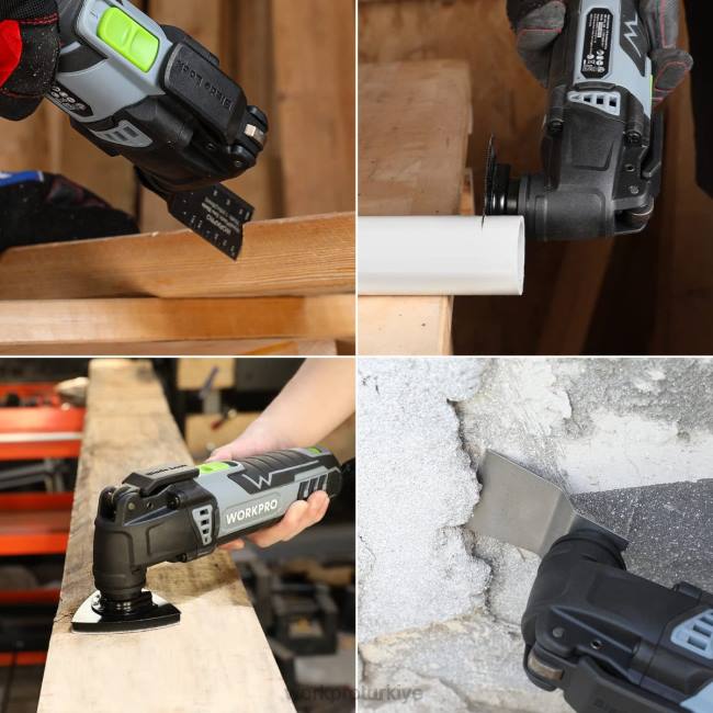 alet WORKPRO 3,0 amp kablolu, hızlı kilitlenen, 7 değişken hızlı, 3 salınım açılı değiştirilebilir salınımlı testere, 17 adet testere aksesuarı ve taşıma çantası kullanışlı LJR6230