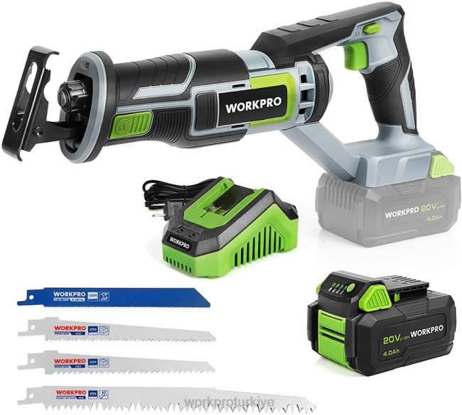 alet WORKPRO akülü panter testere, ahşap ve metal kesme için 4 testere bıçağı dahil yeni LJR6184