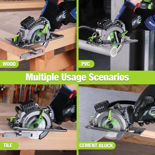 alet WORKPRO kompakt akülü mini daire testere, 20v 4,0ah pil, hızlı şarj cihazı, 3 testere bıçağı, 4500rpm yardımsever LJR6186