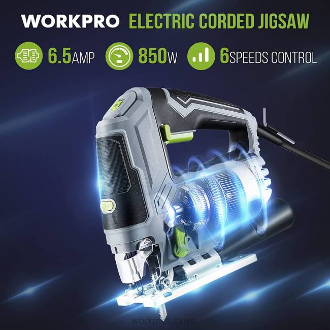 alet WORKPRO yapboz, 6.5amp 850w kablolu elektrikli dekupaj testere alet seti modern LJR6241