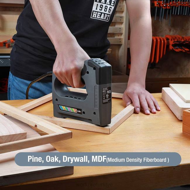 alet WORKPRO DIY ağaç işleme projesi için 110v 6'sı 1 arada elektrikli zımba tacker kullanışlı LJR6167