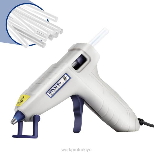 alet WORKPRO 20 adet sıcak tutkal çubuklu mini sıcak tutkal tabancası seti pembe/beyaz LJR6162