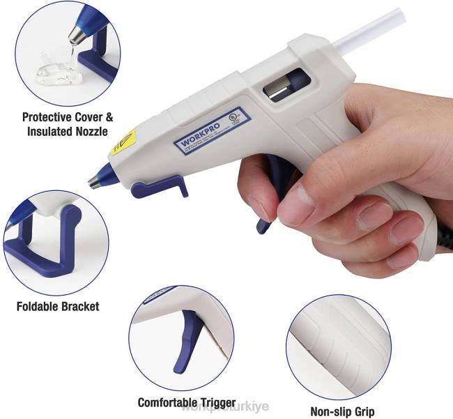 alet WORKPRO 20 adet sıcak tutkal çubuklu mini sıcak tutkal tabancası seti pembe/beyaz LJR6162